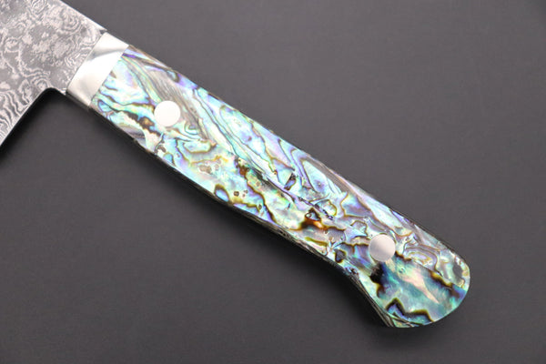 Mr. Itou Santoku Mr. Itou R-2 Custom Damascus Santoku 170mm (6.6 inch, Abalone Handle, IT-228)