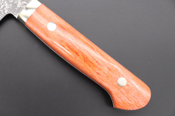 Mr. Itou Santoku Mr. Itou R-2 Custom Damascus Santoku 180mm (7inch) "Sunny Orange Color Camel Bone Handle" (IT-902)
