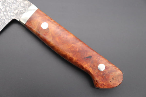 Mr. Itou Sujihiki Mr. Itou R-2 Custom Damascus Gyuto 260mm (Narrower Blade Width, 10.2 Inch) "Quince Burl Wood Handle" (IT-925)
