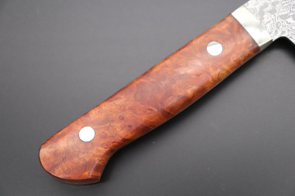 Mr. Itou Sujihiki Mr. Itou R-2 Custom Damascus Gyuto 260mm (Narrower Blade Width, 10.2 Inch) "Quince Burl Wood Handle" (IT-925)