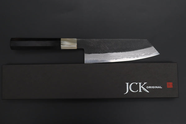 Mutsumi Hinoura Bunka Mutsumi Hinoura White Steel No.1 Kurouchi Damascus Series "White Storm" MWS-4 Bunka 165mm (6.4 Inch)