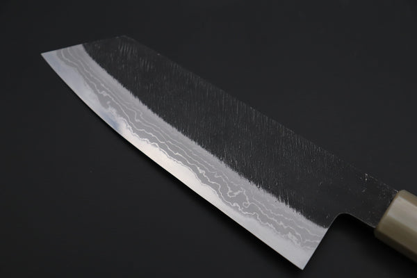 Mutsumi Hinoura Bunka Mutsumi Hinoura White Steel No.1 Kurouchi Damascus Series "White Storm" MWS-4 Bunka 165mm (6.4 Inch)