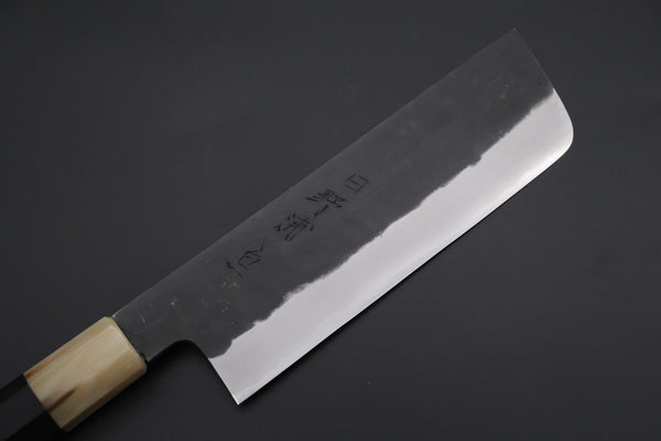 Mutsumi Hinoura Nakiri Mutsumi Hinoura White Steel No.1 Kurouchi Damascus Series "White Storm" MWS-5 Nakiri 165mm (6.4 Inch)