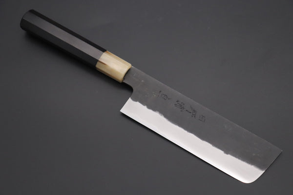 Mutsumi Hinoura Nakiri Mutsumi Hinoura White Steel No.1 Kurouchi Damascus Series "White Storm" MWS-5 Nakiri 165mm (6.4 Inch)