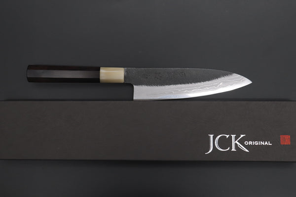 Mutsumi Hinoura Wa Gyuto Mutsumi Hinoura White Steel No.1 Kurouchi Damascus Series "White Storm" MWS-2 Wa Gyuto 155mm (6.1 Inch)