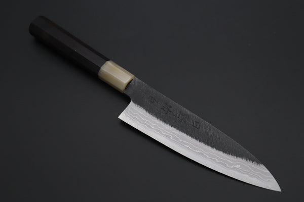 Mutsumi Hinoura Wa Gyuto Mutsumi Hinoura White Steel No.1 Kurouchi Damascus Series "White Storm" MWS-2 Wa Gyuto 155mm (6.1 Inch)
