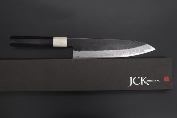 Mutsumi Hinoura Wa Gyuto Mutsumi Hinoura White Steel No.1 Kurouchi Damascus Series "White Storm" MWS-6 Wa Gyuto 210mm (8.2 Inch)