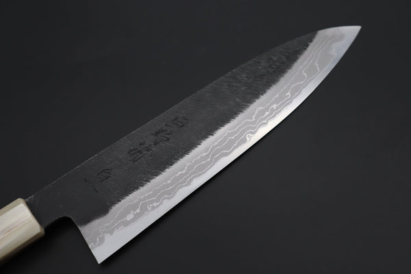 Mutsumi Hinoura Wa Gyuto Mutsumi Hinoura White Steel No.1 Kurouchi Damascus Series "White Storm" MWS-6 Wa Gyuto 210mm (8.2 Inch)