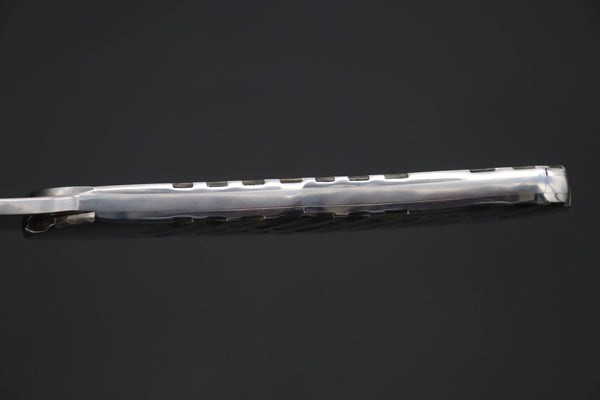 Others Steak Knife Koji Hara KH-540 M-390 Perfect Mirror Polish, Custom Utility Steak Knife "Circle Abalone"