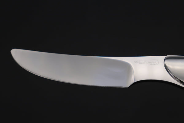 Others Steak Knife Koji Hara KH-540 M-390 Perfect Mirror Polish, Custom Utility Steak Knife "Circle Abalone"