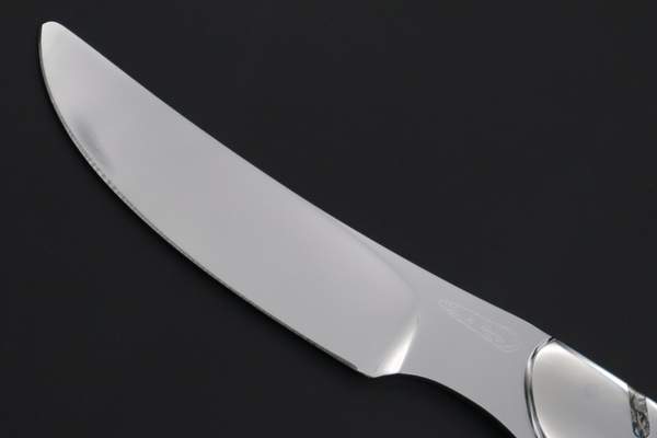 Others Steak Knife Koji Hara KH-540 M-390 Perfect Mirror Polish, Custom Utility Steak Knife "Circle Abalone"