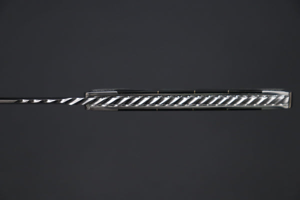Others Steak Knife Koji Hara KH-550 M-390 Perfect Mirror Polish, Custom Utility Steak Knife "Silver Tanto"