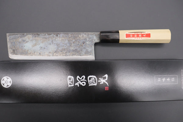 Shirou-Kunimitsu Nakiri Shirou-Kunimitsu White Steel No.2 Kurouchi Series SK-3 Nakiri 165mm (6.4 Inch)