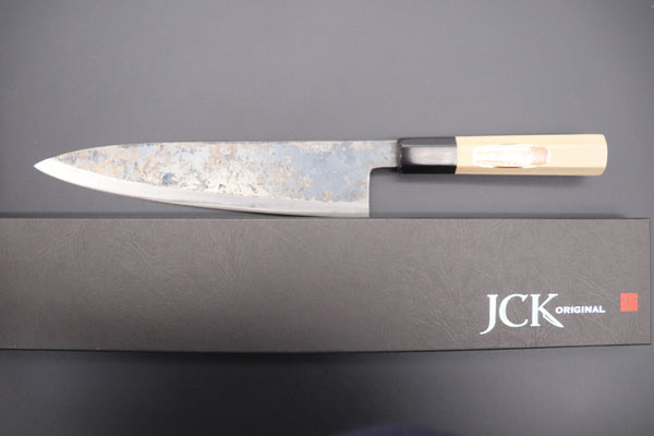 Shirou-Kunimitsu Wa Gyuto Shirou-Kunimitsu White Steel No.2 Kurouchi Series SK-5 Wa Gyuto 210mm (8.2 Inch)
