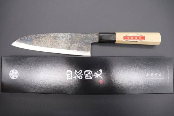 Shirou-Kunimitsu Wa Santoku Shirou-Kunimitsu White Steel No.2 Kurouchi Series SK-2 Wa Santoku 180mm (7 Inch)