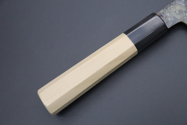Shirou-Kunimitsu Wa Santoku Shirou-Kunimitsu White Steel No.2 Kurouchi Series SK-2 Wa Santoku 180mm (7 Inch)