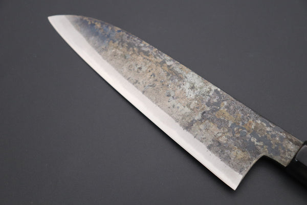 Shirou-Kunimitsu Wa Santoku Shirou-Kunimitsu White Steel No.2 Kurouchi Series SK-2 Wa Santoku 180mm (7 Inch)