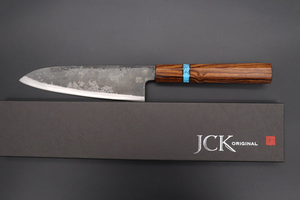 Shirou-Kunimitsu Wa Santoku Shirou-Kunimitsu White Steel No.2 Kurouchi Series Special Edition SK-2SP52 Wa Santoku 180mm (7 Inch)