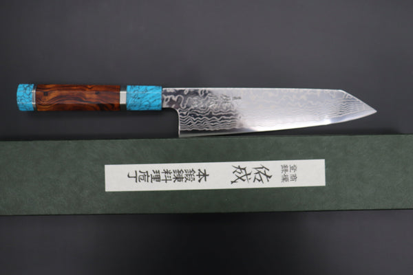 Sukenari Kiritsuke SCL-412 ZDP189 Kiritsuke 210mm (8.2 inch) Custom Limited Edition, Sukenari ZDP-189 Nickel Damascus Kiritsuke 210mm (8.2 inch, SCL-412)