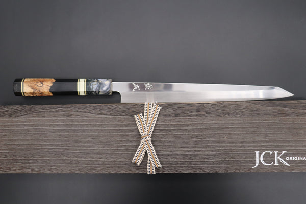 Sukenari Kiritsuke Yanagiba Honyaki SG-II HSG-7 Kiritsuke Yanagiba 270mm (10.6 Inch) / Right Handed Custom Limited Edition, Sukenari Honyaki SG-II Series HSG-7 Kiritsuke Yanagiba 270mm (10.6 Inch, Single Bevel Edge)