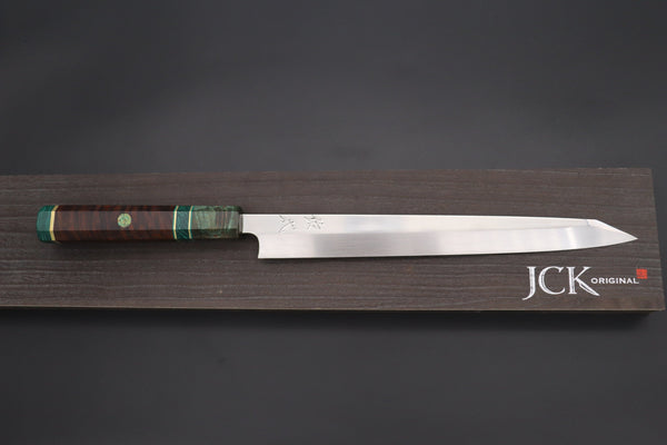 Sukenari Kiritsuke Yanagiba Honyaki SG-II HSG-9 Kiritsuke Yanagiba 270mm (10.6 Inch) / Right Handed Custom Limited Edition, Sukenari Honyaki SG-II Series HSG-9 Kiritsuke Yanagiba 270mm (10.6 Inch, Single Bevel Edge)