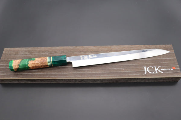 Sukenari Kiritsuke Yanagiba Honyaki XEOS HX-2 Kiritsuke Yanagiba 270mm (10.6 Inch) / Right Handed Custom Limited Edition, Sukenari Honyaki XEOS Series HX-2 Kiritsuke Yanagiba 270mm (10.6 Inch, Single Bevel Edge)