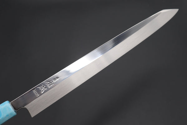 Sukenari Kiritsuke Yanagiba Honyaki XEOS HX-3 Kiritsuke Yanagiba 300mm (11.8 Inch) / Right Handed Custom Limited Edition, Sukenari Honyaki XEOS Series HX-3 Kiritsuke Yanagiba 300mm (11.8 Inch, Single Bevel Edge)