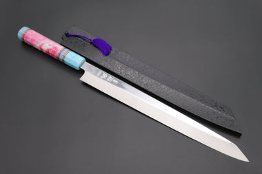 Sukenari Kiritsuke Yanagiba Honyaki XEOS HX-3 Kiritsuke Yanagiba 300mm (11.8 Inch) / Right Handed Custom Limited Edition, Sukenari Honyaki XEOS Series HX-3 Kiritsuke Yanagiba 300mm (11.8 Inch, Single Bevel Edge)