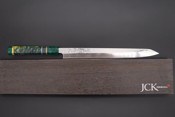 Sukenari Kiritsuke Yanagiba SCL-459 SRS-13 Kiritsuke Yanagiba 300mm (11.8 inch) Custom Limited Edition, Sukenari SRS-13 Nickel Damascus Kiritsuke Yanagiba 300mm (11.8 inch, SCL-459)