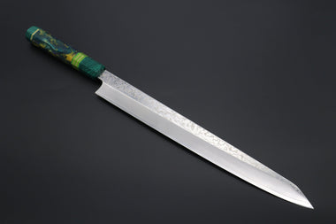 Sukenari Kiritsuke Yanagiba SCL-460 SRS-13 Kiritsuke Yanagiba 330mm (12.9 inch) Custom Limited Edition, Sukenari SRS-13 Nickel Damascus Kiritsuke Yanagiba 330mm (12.9 inch, SCL-460)