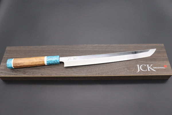 Sukenari Sakimaru Takohiki SCL-202 SGII-2 Kiritsuke 270mm (10.6inch) / Right Handed Custom Limited Edition, Sukenari Special Steel Series SG-II Hon Kasumi Sakimaru Takohiki 270mm (10.6 inch, Single Bevel Edge, SCL-422)