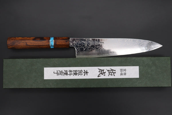 Sukenari Wa Gyuto Custom Limited Edition, Sukenari STRIX Nickel Damascus Wa Gyuto 210mm (8.2 inch, SCL-531)