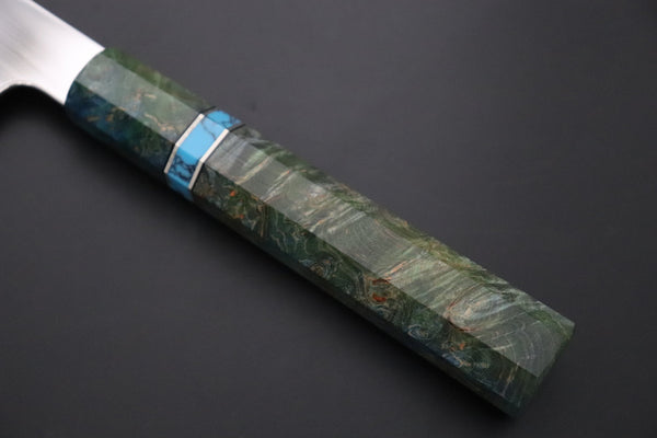 Sukenari Wa Gyuto SCL-702 VG-XEOS Wa Gyuto 240mm (9.4 inch) Custom Limited Edition, Sukenari VG-XEOS Clad Wa Gyuto 240mm - Double Shinogi, Mirror Polish (9.4 inch, SCL-702)