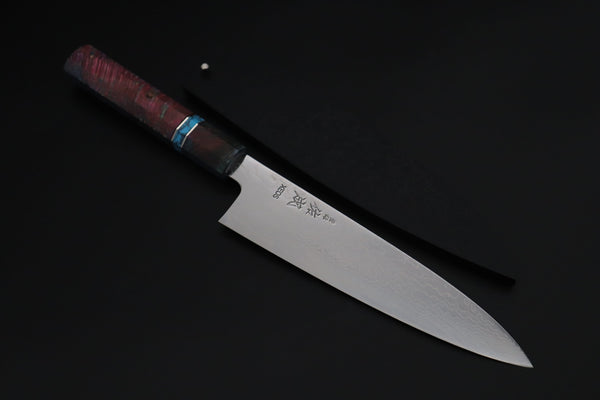 Sukenari Wa Gyuto SCL-641 VG-XEOS Wa Gyuto 210mm (8.2 inch) Custom Limited Edition, Sukenari VG-XEOS Nickel Damascus Wa Gyuto 210mm (8.2 inch, SCL-641)