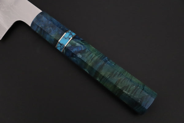 Sukenari Wa Gyuto SCL-645 VG-XEOS Wa Gyuto 240mm (9.4 inch) Custom Limited Edition, Sukenari VG-XEOS Nickel Damascus Wa Gyuto 240mm (9.4 inch, SCL-645)