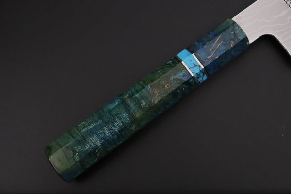 Sukenari Wa Gyuto SCL-645 VG-XEOS Wa Gyuto 240mm (9.4 inch) Custom Limited Edition, Sukenari VG-XEOS Nickel Damascus Wa Gyuto 240mm (9.4 inch, SCL-645)