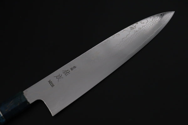 Sukenari Wa Gyuto SCL-645 VG-XEOS Wa Gyuto 240mm (9.4 inch) Custom Limited Edition, Sukenari VG-XEOS Nickel Damascus Wa Gyuto 240mm (9.4 inch, SCL-645)