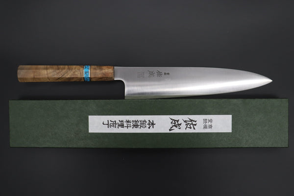 Sukenari Wa Gyuto SCL-556 ZDP189 Wa Gyuto 240mm (9.4 inch) Custom Limited Edition, Sukenari ZDP-189 Clad Wa Gyuto 240mm (9.4 inch, SCL-556)