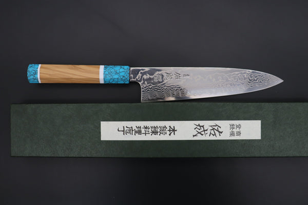 Sukenari Wa Gyuto SCL-351 ZDP189 Wa Gyuto 210mm (8.2 inch) Custom Limited Edition, Sukenari ZDP-189 Nickel Damascus Wa Gyuto 210mm (8.2 inch, SCL-351)