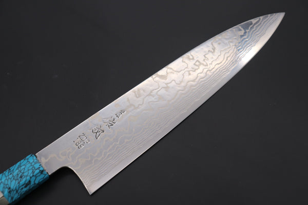 Sukenari Wa Gyuto SCL-357 ZDP189 Wa Gyuto 240mm (9.4 inch) Custom Limited Edition, Sukenari ZDP-189 Nickel Damascus Wa Gyuto 240mm (9.4 inch, SCL-357)