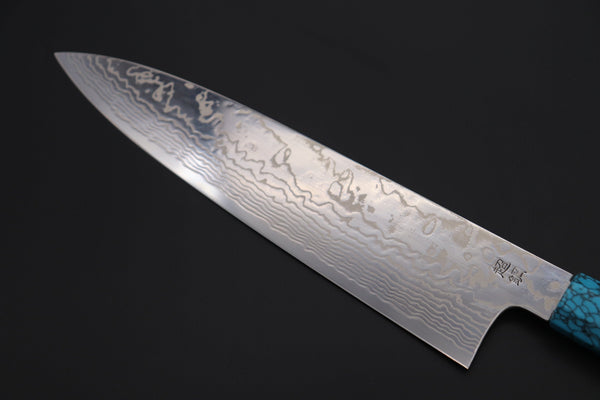 Sukenari Wa Gyuto SCL-357 ZDP189 Wa Gyuto 240mm (9.4 inch) Custom Limited Edition, Sukenari ZDP-189 Nickel Damascus Wa Gyuto 240mm (9.4 inch, SCL-357)