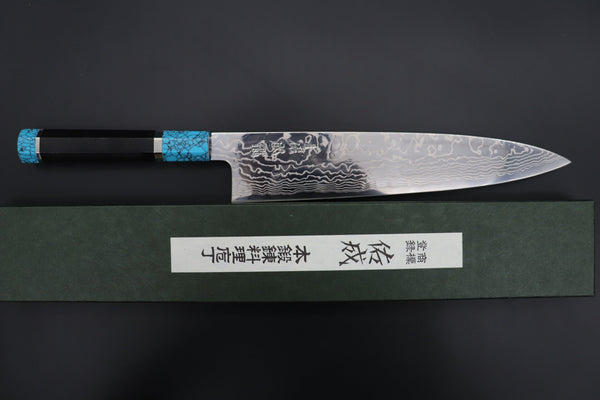 Sukenari Wa Gyuto SCL-360 ZDP189 Wa Gyuto 270mm (10.6 inch) Custom Limited Edition, Sukenari ZDP-189 Nickel Damascus Wa Gyuto 270mm (10.6 inch, SCL-360)