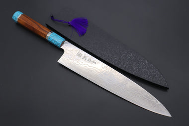 Sukenari Wa Gyuto SCL-361 ZDP189 Wa Gyuto 270mm (10.6 inch) Custom Limited Edition, Sukenari ZDP-189 Nickel Damascus Wa Gyuto 270mm (10.6 inch, SCL-361)
