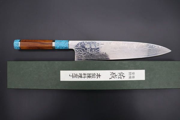Sukenari Wa Gyuto SCL-361 ZDP189 Wa Gyuto 270mm (10.6 inch) Custom Limited Edition, Sukenari ZDP-189 Nickel Damascus Wa Gyuto 270mm (10.6 inch, SCL-361)