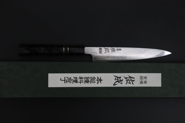 Sukenari Wa Petty SCL-634 VG-XEOS Wa Petty 165mm (6.4 inch) Custom Limited Edition, Sukenari VG-XEOS Nickel Damascus Wa Petty 165mm (6.4 inch, SCL-634)