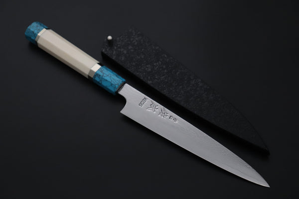 Sukenari Wa Petty SCL-635 VG-XEOS Wa Petty 165mm (6.4 inch) Custom Limited Edition, Sukenari VG-XEOS Nickel Damascus Wa Petty 165mm (6.4 inch, SCL-635)