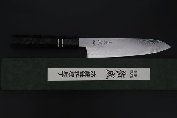Sukenari Wa Santoku SCL-637 VG-XEOS Wa Santoku 190mm (7.4 inch) Custom Limited Edition, Sukenari VG-XEOS Nickel Damascus Wa Santoku 190mm (7.4 inch, SCL-637)