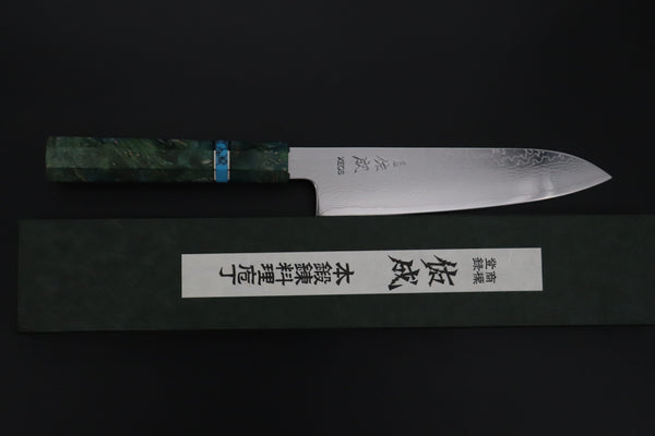 Sukenari Wa Santoku SCL-638 VG-XEOS Wa Santoku 190mm (7.4 inch) Custom Limited Edition, Sukenari VG-XEOS Nickel Damascus Wa Santoku 190mm (7.4 inch, SCL-638)