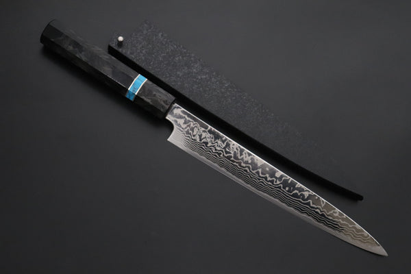 Sukenari Wa Sujihiki Custom Limited Edition, Sukenari HAP-40 Nickel Damascus Wa Sijihiki 240mm (9.4 inch, SCL-700)