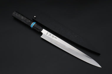 Sukenari Wa Sujihiki SCL-627 VG-XEOS Wa Sujihiki 240mm (9.4 inch) Custom Limited Edition, Sukenari VG-XEOS Clad Wa Sujihiki 240mm - Double Shinogi, Mirror Polish (9.4 inch, SCL-627)